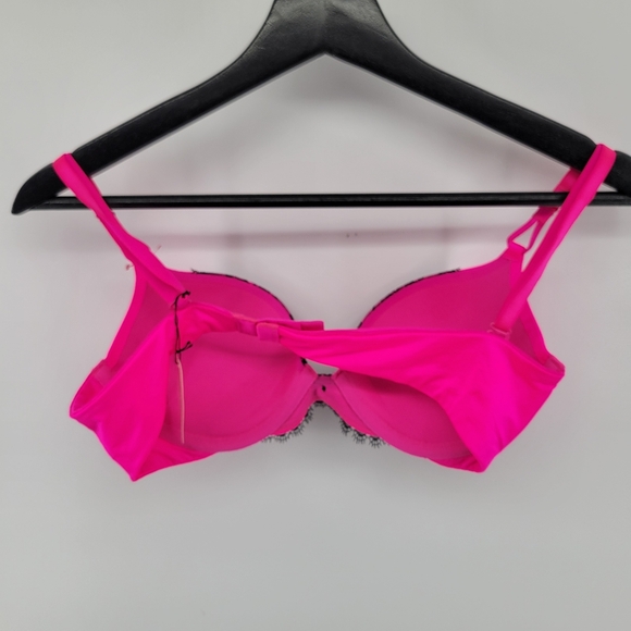 Victoria's Secret Miraculous Plunge Elegant Pink Lace Women's Bra 36A - Picture 3 of 5